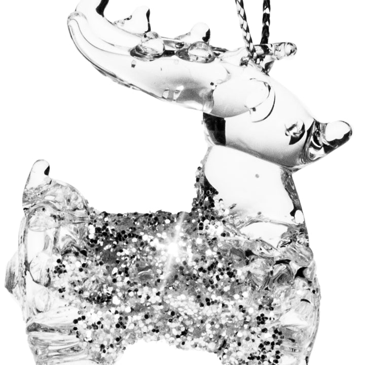 SIKORA BS403 Rentier Christbaumschmuck Glas Figur Weihnachtsbaum Anhänger 3er Set