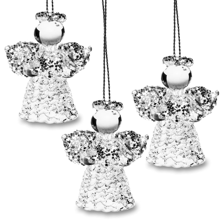 SIKORA BS406 Engel Christbaumschmuck Glas Figur Weihnachtsbaum Anhänger 3er Set