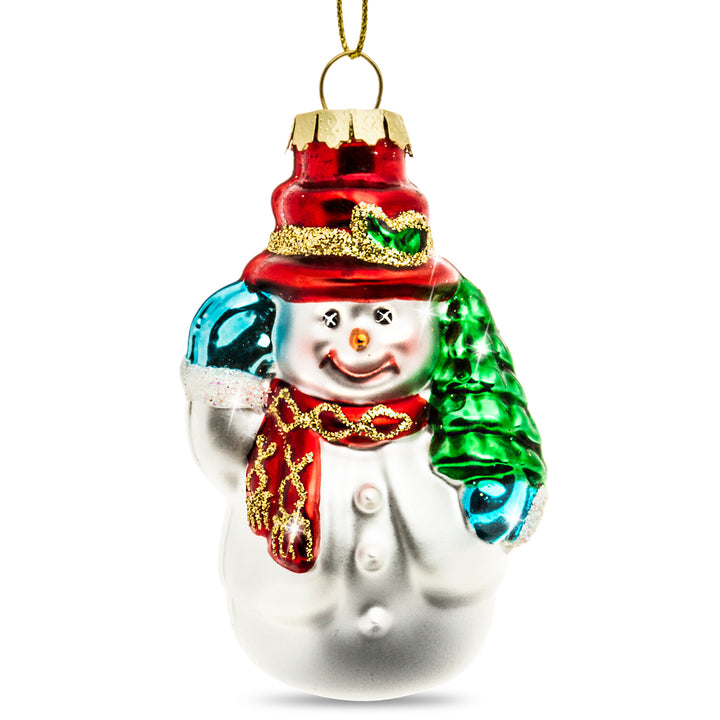 SIKORA Schneemann besondere Weihnachtskugel Glas Christbaumschmuck Deko Figur Weihnachten Anhänger Ornament - Trend Line - BS411