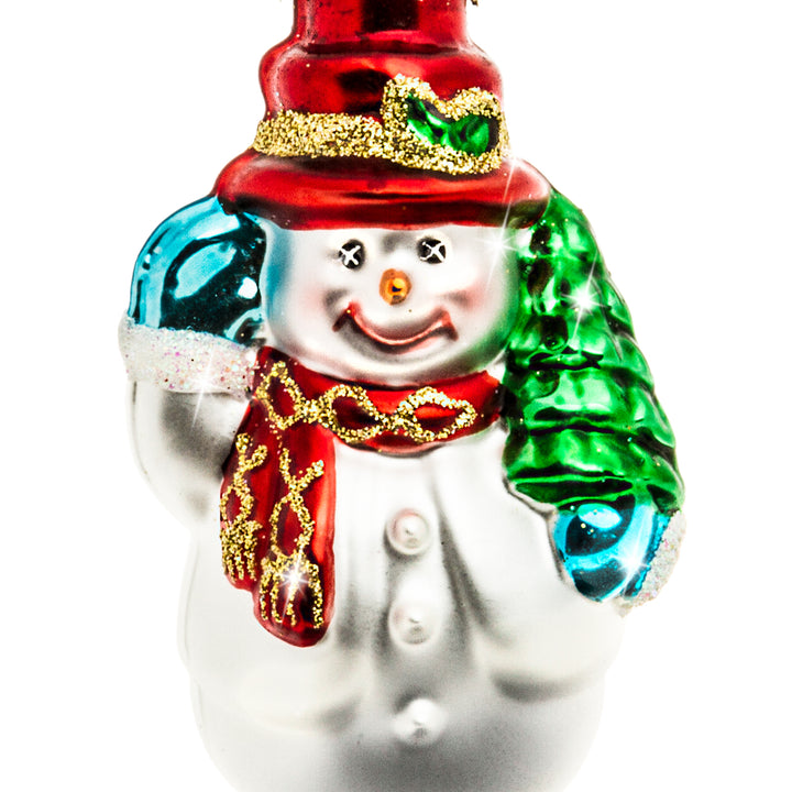 SIKORA Schneemann besondere Weihnachtskugel Glas Christbaumschmuck Deko Figur Weihnachten Anhänger Ornament - Trend Line - BS411