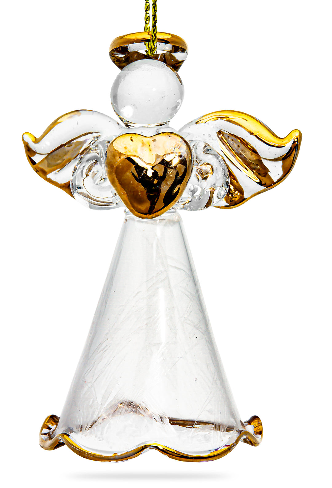SIKORA BS452 Engel mit Herz Christbaumschmuck Glas Figur Weihnachtsbaum Anhänger 3er Set