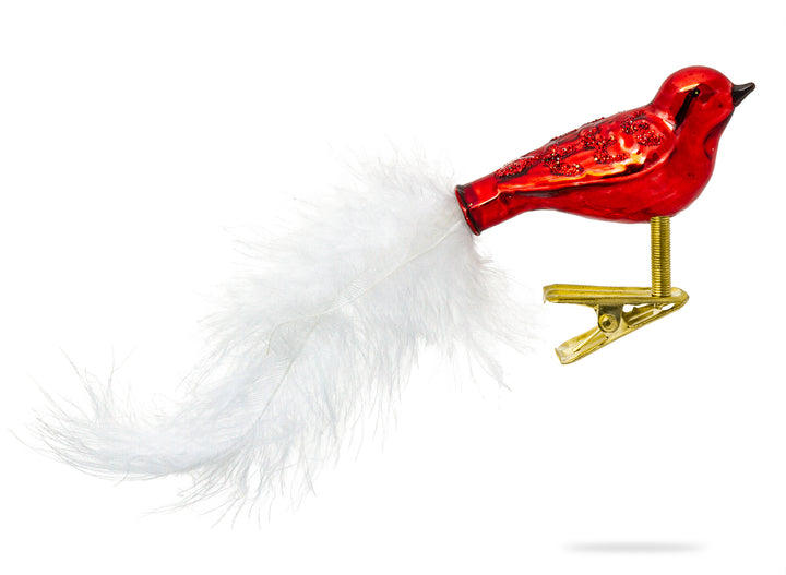 SIKORA BS460 3er Set traditioneller Christbaumschmuck aus Glas kleine Clip Vögel mit Federschwanz - hochglanz - viele Farben