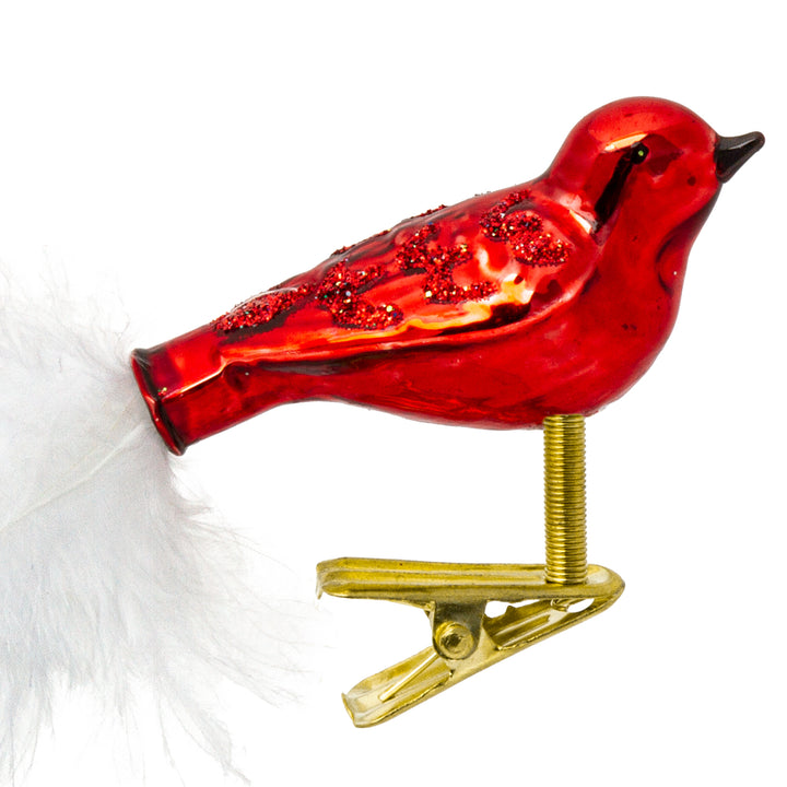 SIKORA BS460 3er Set traditioneller Christbaumschmuck aus Glas kleine Clip Vögel mit Federschwanz - hochglanz - viele Farben