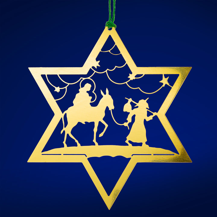 SIKORA MS-SET3 Traditionelle Christbaumschmuck Weihnachtsbaum Anhänger aus Messing STERNE mit christlichen Motiven 3er Set