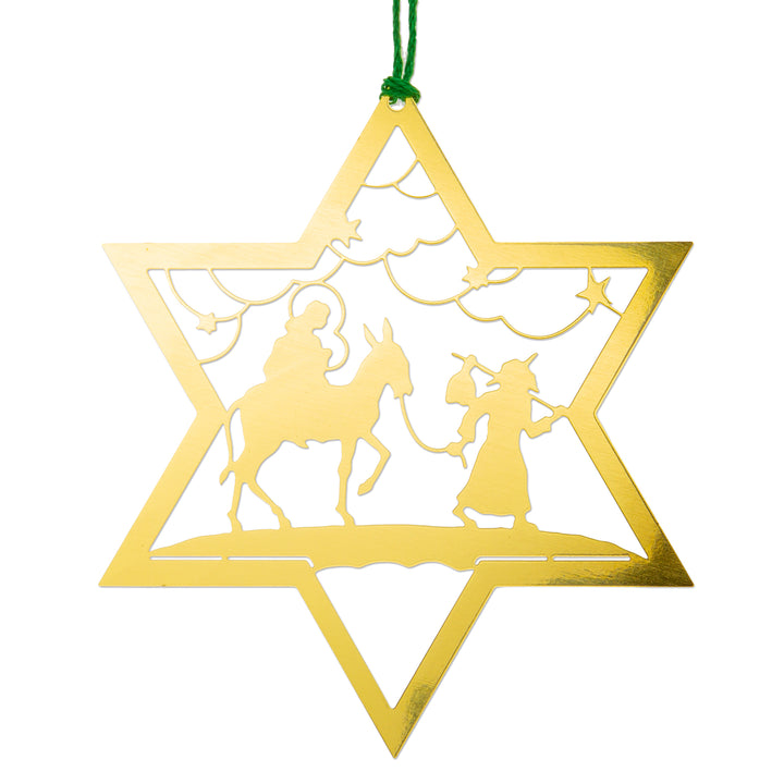 SIKORA MS-SET3 Traditionelle Christbaumschmuck Weihnachtsbaum Anhänger aus Messing STERNE mit christlichen Motiven 3er Set