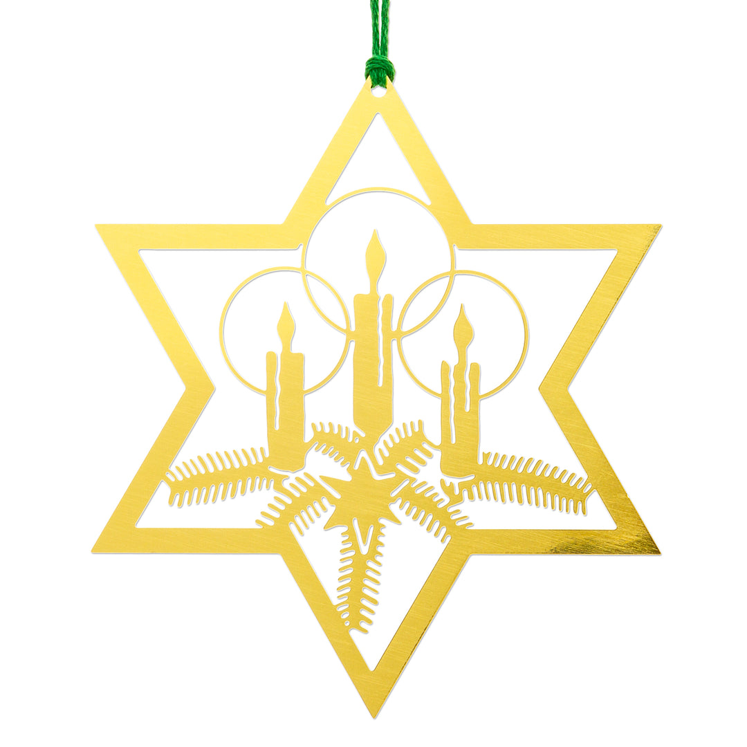SIKORA MS-SET3 Traditionelle Christbaumschmuck Weihnachtsbaum Anhänger aus Messing STERNE mit christlichen Motiven 3er Set