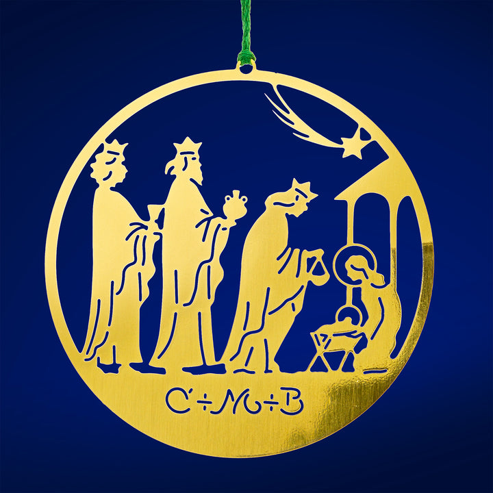 SIKORA MS-SET6 Traditionelle Christbaumschmuck Weihnachtsbaum Anhänger aus Messing KUGEL MOTIVE 3er Set