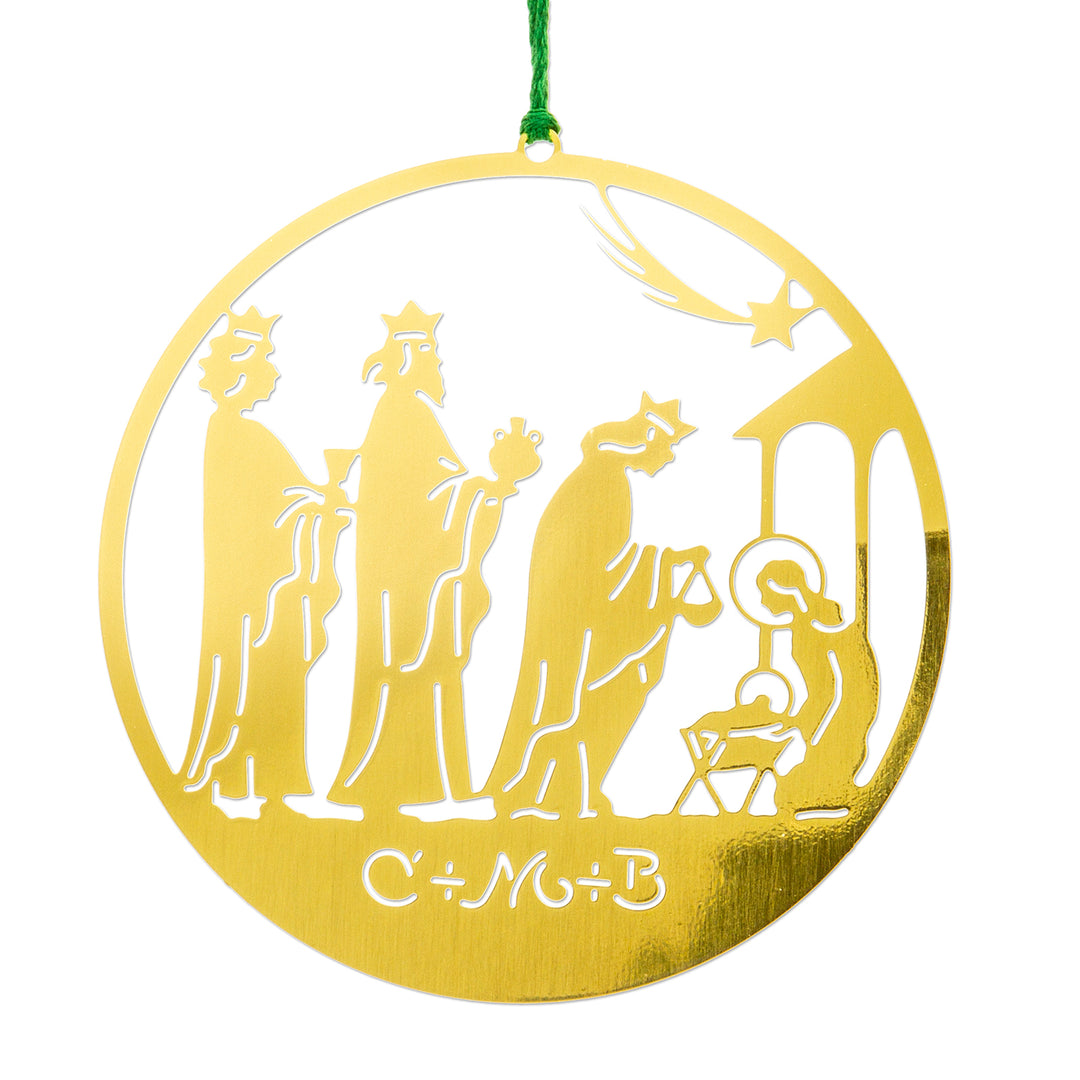 SIKORA MS-SET6 Traditionelle Christbaumschmuck Weihnachtsbaum Anhänger aus Messing KUGEL MOTIVE 3er Set