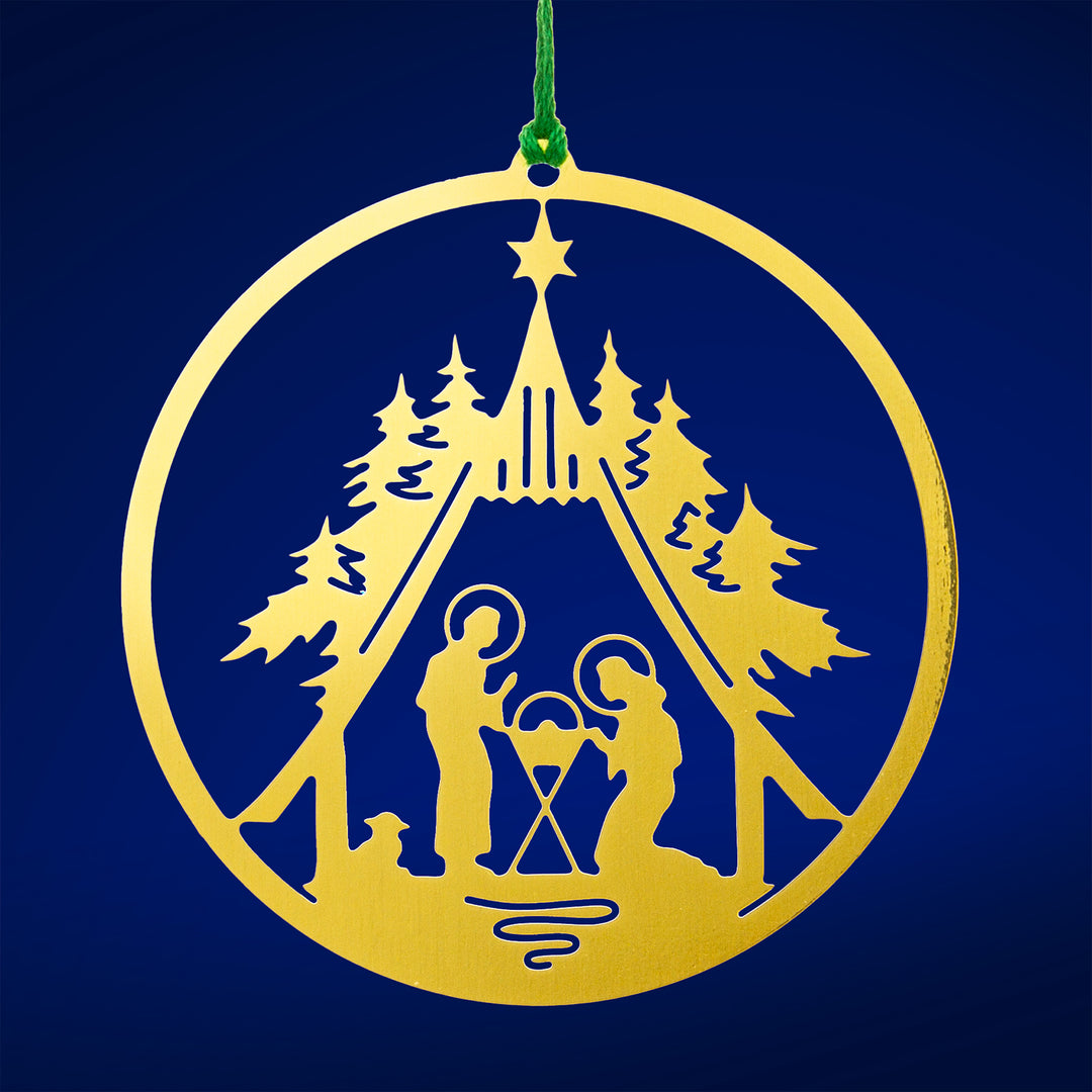 SIKORA MS-SET6 Traditionelle Christbaumschmuck Weihnachtsbaum Anhänger aus Messing KUGEL MOTIVE 3er Set