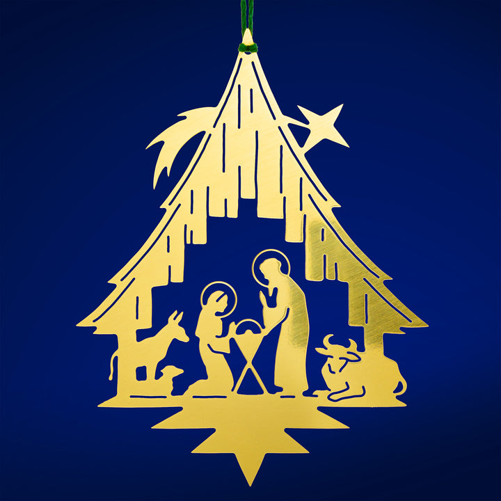 SIKORA MS-SET7 Traditionelle Christbaumschmuck Weihnachtsbaum Anhänger aus Messing KRIPPEN MOTIVE 3er Set