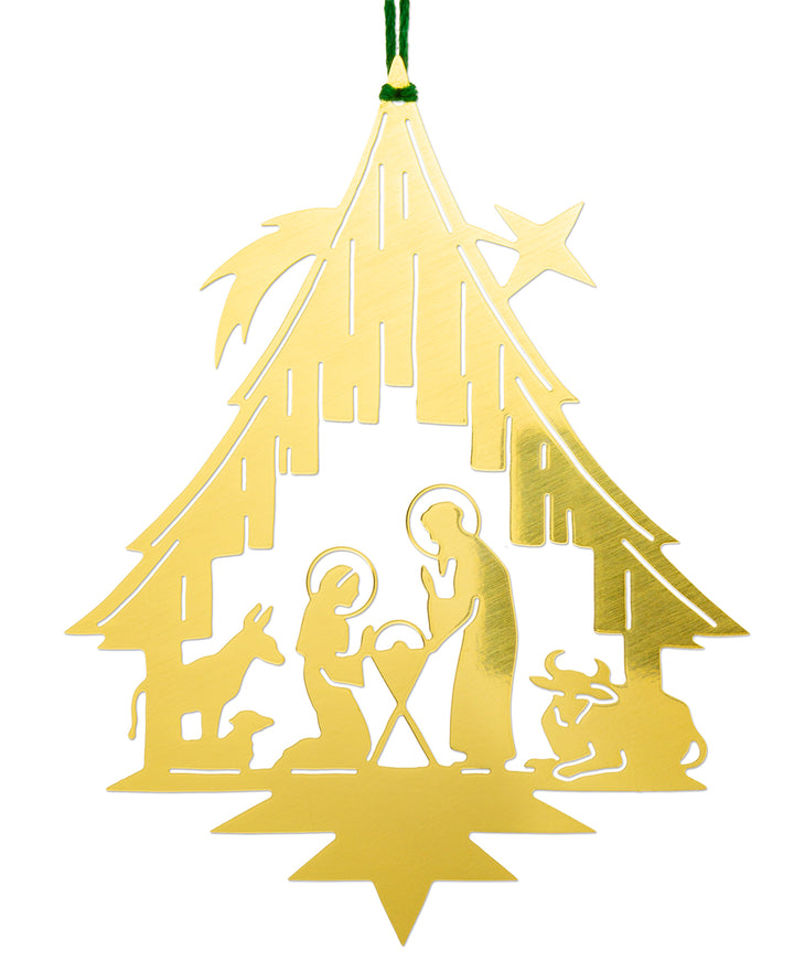 SIKORA MS-SET7 Traditionelle Christbaumschmuck Weihnachtsbaum Anhänger aus Messing KRIPPEN MOTIVE 3er Set