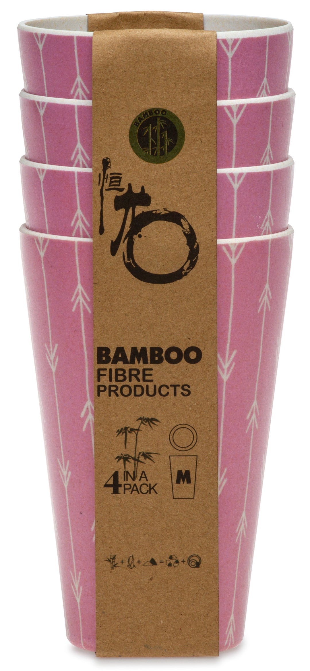 SIKORA CUP1 4er Set Trink- und Saftbecher 400ml aus nachhaltiger Bambusfaser