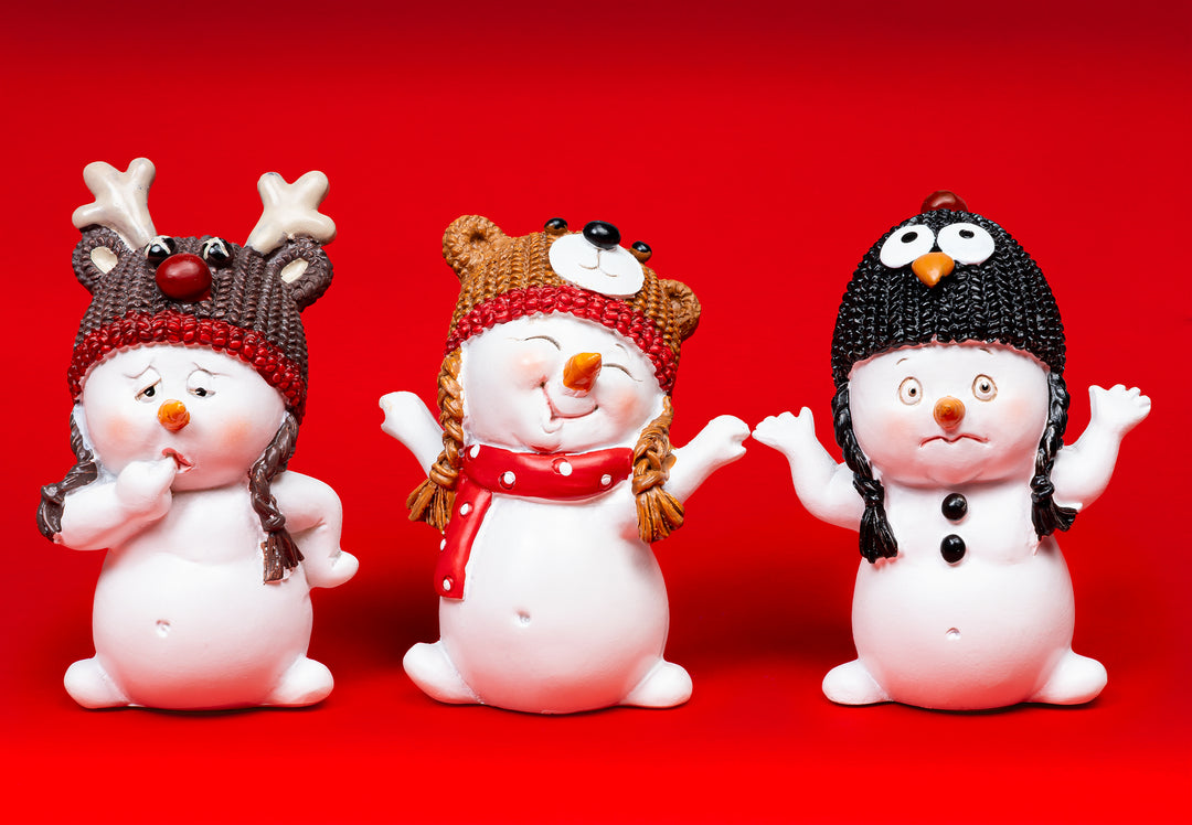 Mini Schneemänner mit Tiermütze