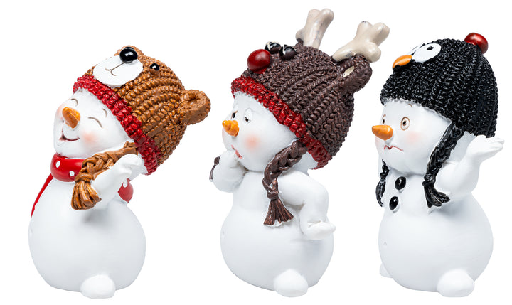 Mini Schneemänner mit Tiermütze