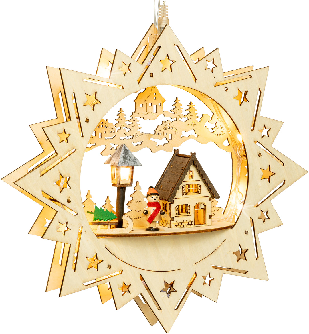 SIKORA FB60 beleuchtetes Holz LED Fensterbild Deko Lichterdeko 3 Modelle