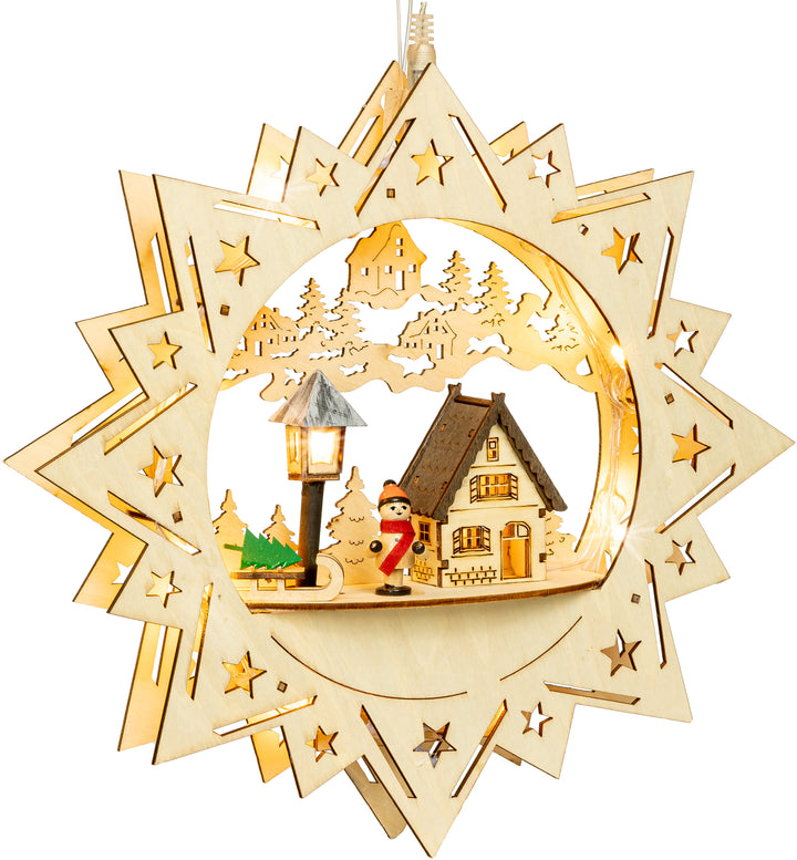 SIKORA FB60 beleuchtetes Holz LED Fensterbild Deko Lichterdeko 3 Modelle