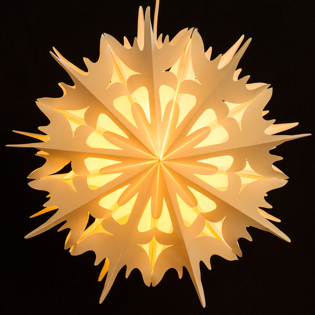 SIKORA FB54 beleuchteter großer Papierstern Stern EISKRISTALL Leuchte Weihnachten D:49cm