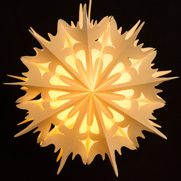 SIKORA FB54 beleuchteter großer Papierstern Stern EISKRISTALL Leuchte Weihnachten D:49cm