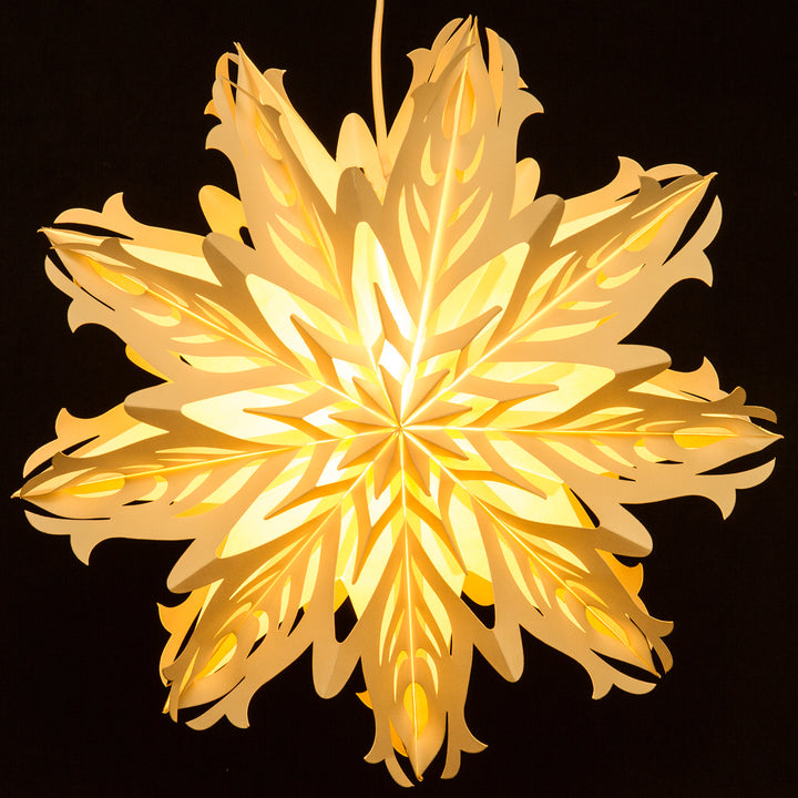 SIKORA FB53 beleuchteter großer Papierstern Stern EISKRISTALL Leuchte Weihnachten D:42cm