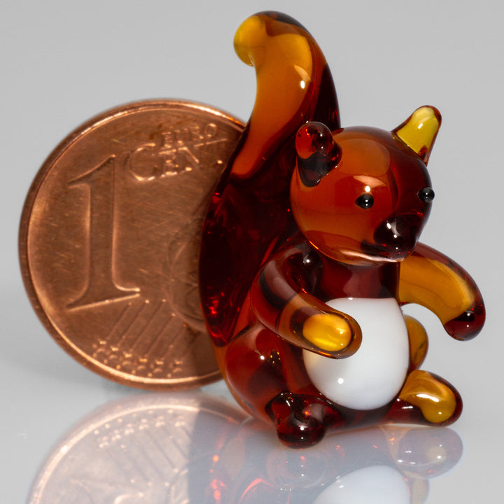 SIKORA 25S Eichhörnchen Mini Glasfigur Glaskunst 100% Handmade