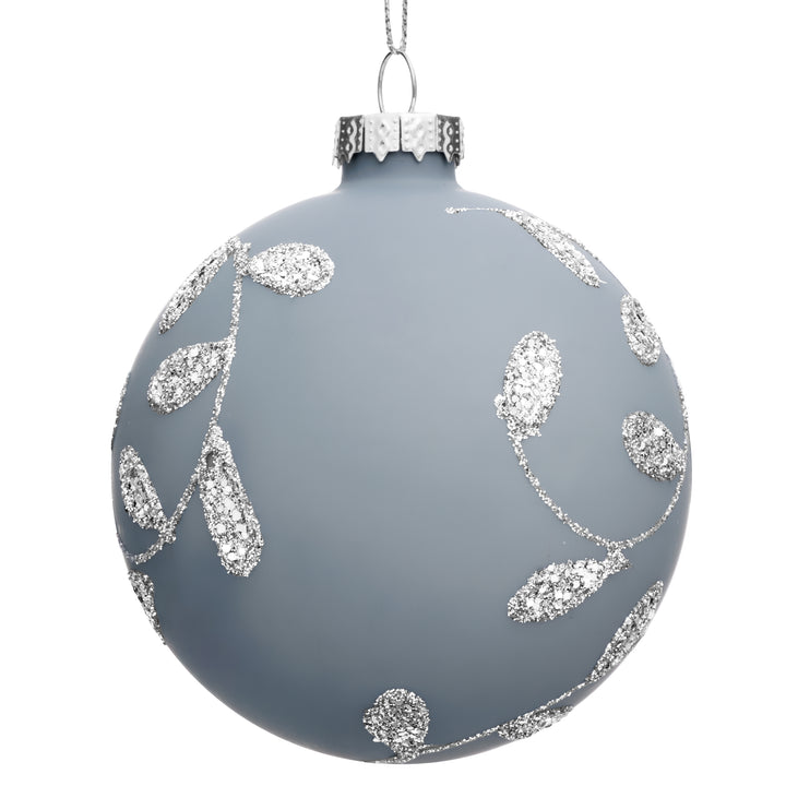 SIKORA Highlights 4er Set ausgefallene Christbaumkugeln besondere Weihnachtskugel Christbaumschmuck aus Glas Silber