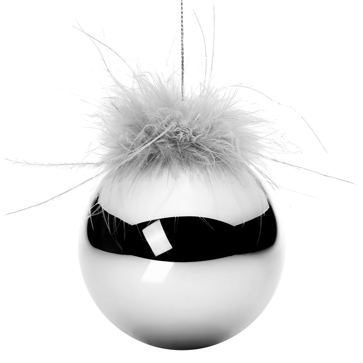 SIKORA Highlights 4er Set ausgefallene Christbaumkugeln besondere Weihnachtskugel Christbaumschmuck aus Glas Silber