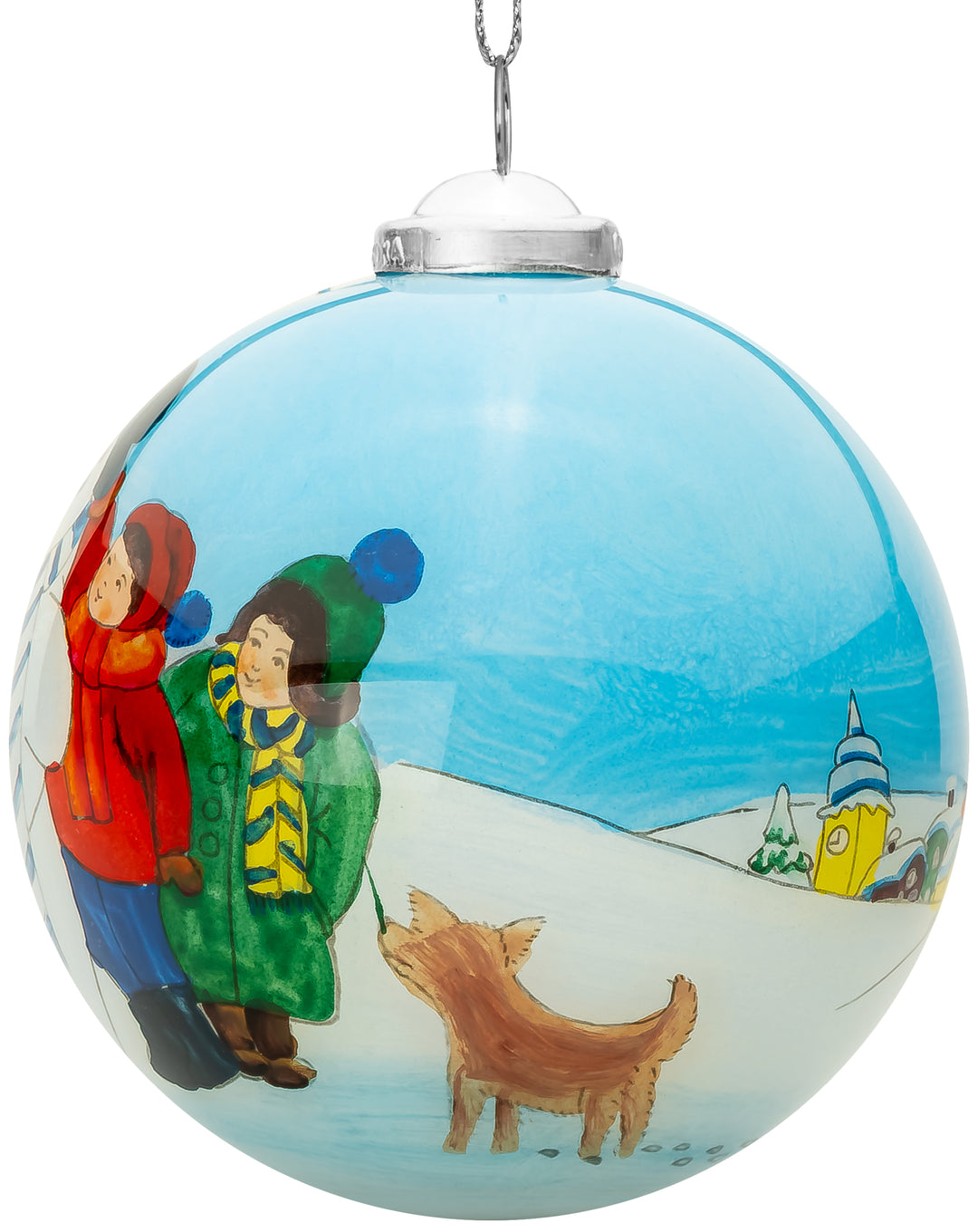 SIKORA Besondere Weihnachtskugel Innenglasmalerei Glas Anhänger Weihnachten Deko Ornament D: 7,5 cm - K08-09 Schneemann No.1