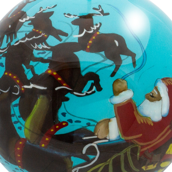 No.26 Weihnachtsmann mit Rentierschlitten 7,5cm