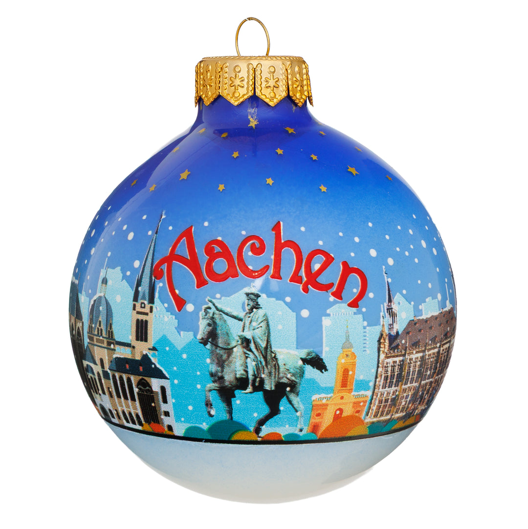 SIKORA Weihnachtskugel aus Glas mit Stadt Motiv Souvenir & Geschenk besonderer Christbaumschmuck Weihnachtsbaumkugel Weihnachtsdeko