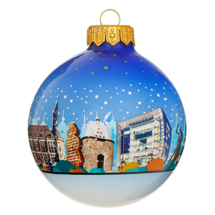 SIKORA Weihnachtskugel aus Glas mit Stadt Motiv Souvenir & Geschenk besonderer Christbaumschmuck Weihnachtsbaumkugel Weihnachtsdeko