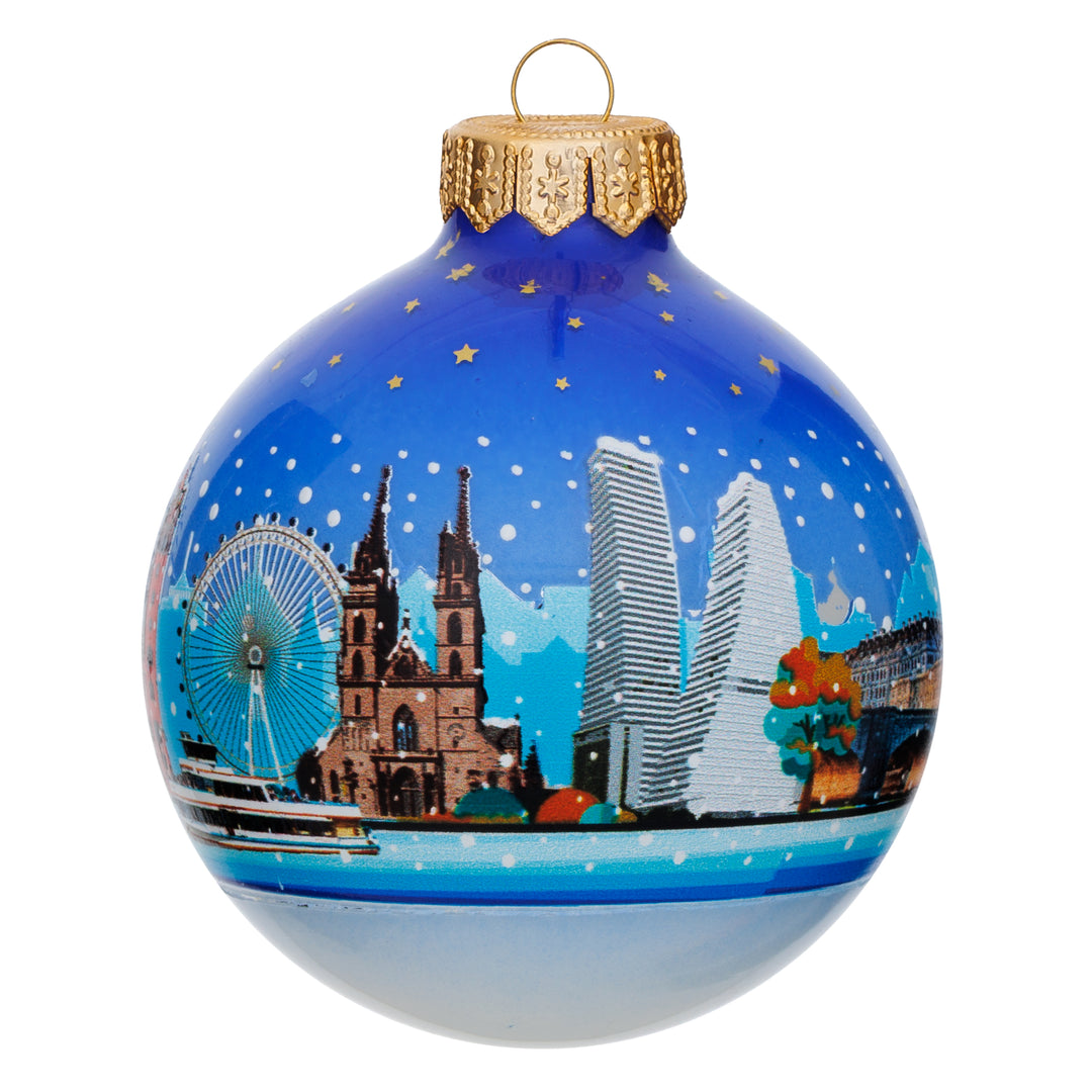 SIKORA Stadt Motiv Weihnachtskugel aus Glas besonderes Geschenk Souvenir