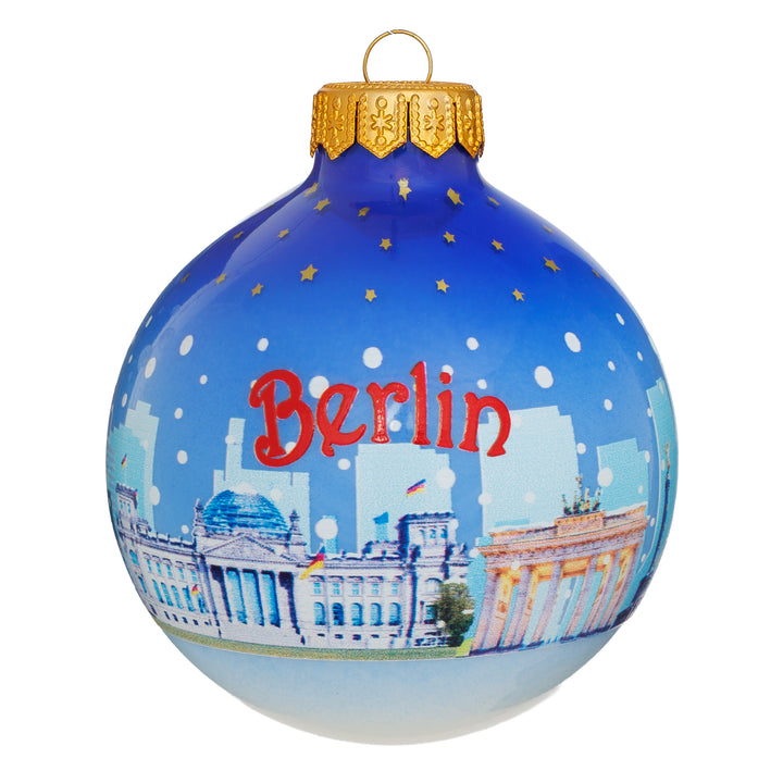 SIKORA Weihnachtskugel aus Glas mit Stadt Motiv Souvenir & Geschenk besonderer Christbaumschmuck Weihnachtsbaumkugel Weihnachtsdeko