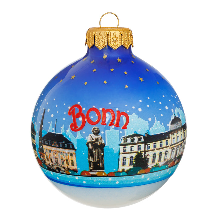 SIKORA Weihnachtskugel aus Glas mit Stadt Motiv Souvenir & Geschenk besonderer Christbaumschmuck Weihnachtsbaumkugel Weihnachtsdeko