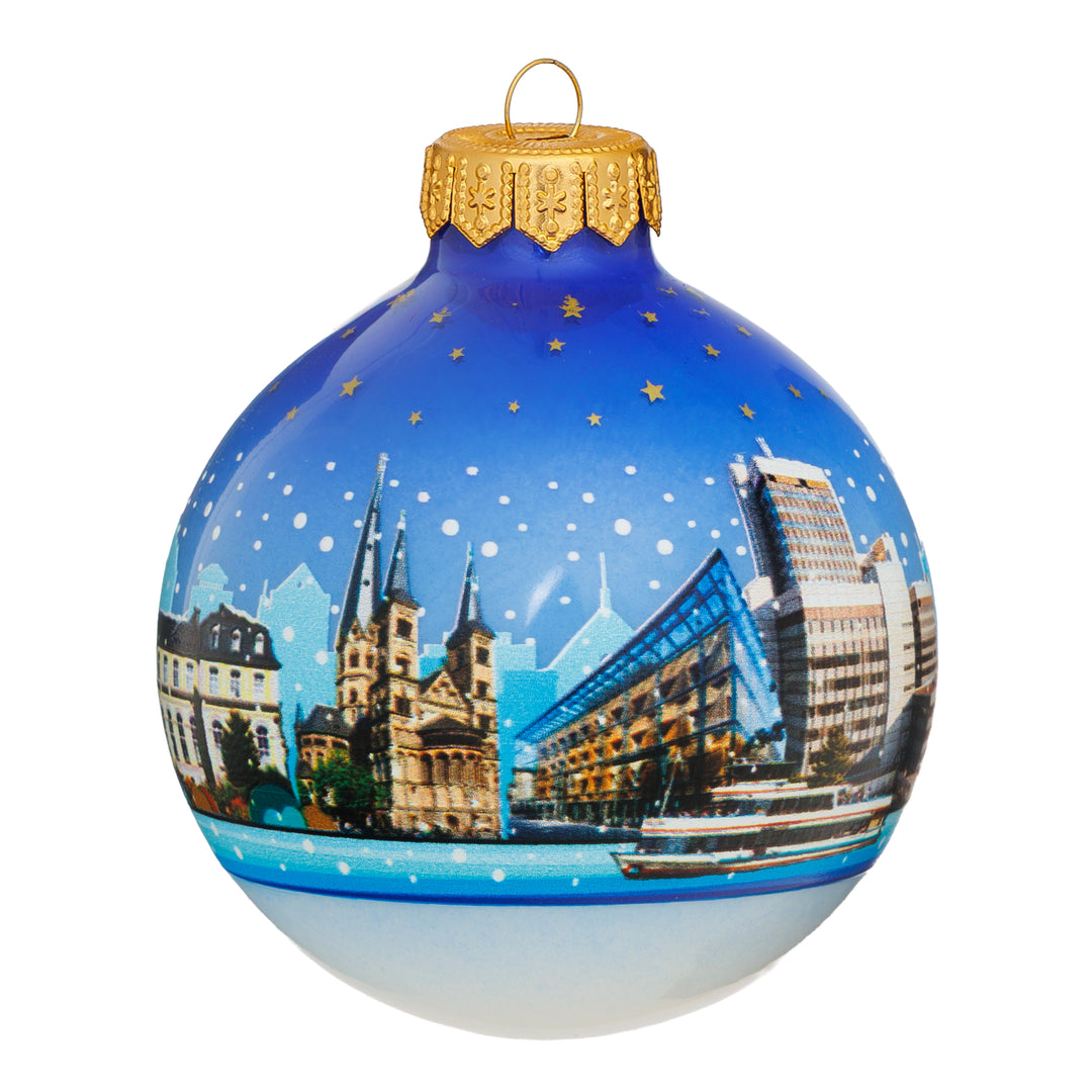 SIKORA Weihnachtskugel aus Glas mit Stadt Motiv Souvenir & Geschenk besonderer Christbaumschmuck Weihnachtsbaumkugel Weihnachtsdeko