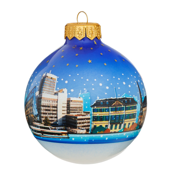 SIKORA Weihnachtskugel aus Glas mit Stadt Motiv Souvenir & Geschenk besonderer Christbaumschmuck Weihnachtsbaumkugel Weihnachtsdeko