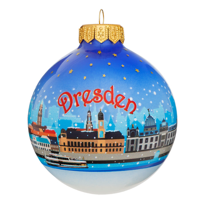 SIKORA Weihnachtskugel aus Glas mit Stadt Motiv Souvenir & Geschenk besonderer Christbaumschmuck Weihnachtsbaumkugel Weihnachtsdeko
