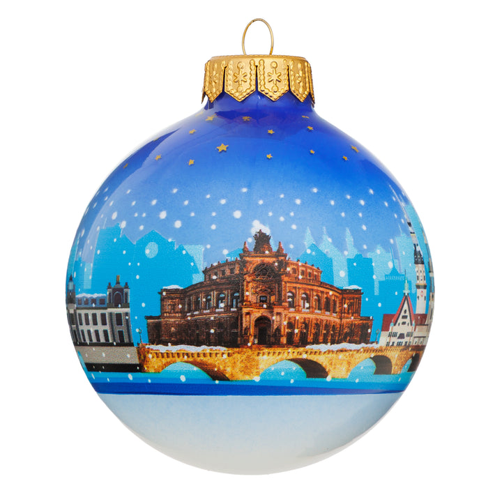 SIKORA Weihnachtskugel aus Glas mit Stadt Motiv Souvenir & Geschenk besonderer Christbaumschmuck Weihnachtsbaumkugel Weihnachtsdeko