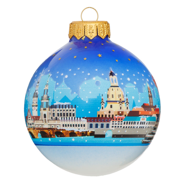 SIKORA Weihnachtskugel aus Glas mit Stadt Motiv Souvenir & Geschenk besonderer Christbaumschmuck Weihnachtsbaumkugel Weihnachtsdeko