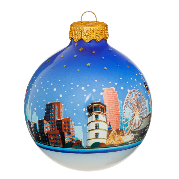 SIKORA Weihnachtskugel aus Glas mit Stadt Motiv Souvenir & Geschenk besonderer Christbaumschmuck Weihnachtsbaumkugel Weihnachtsdeko