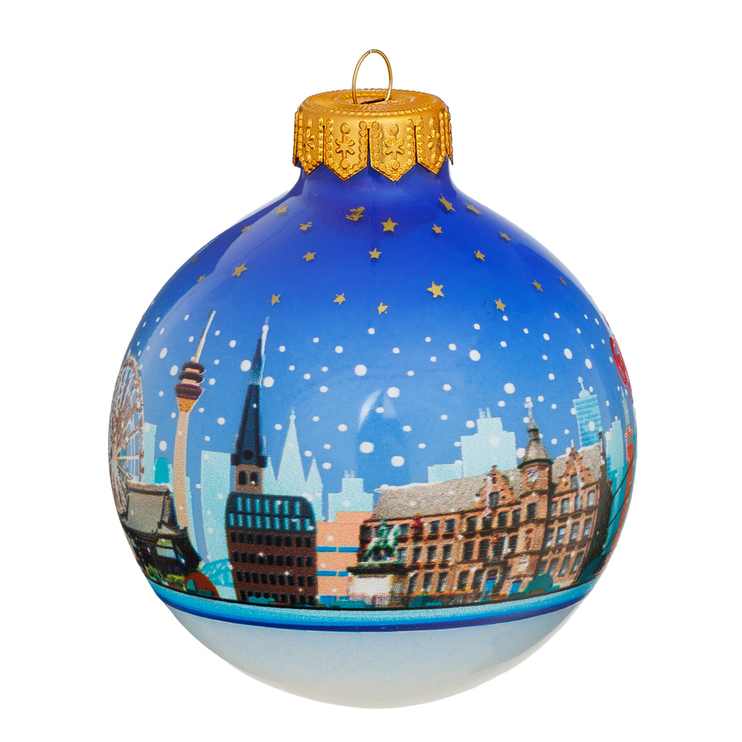 SIKORA Weihnachtskugel aus Glas mit Stadt Motiv Souvenir & Geschenk besonderer Christbaumschmuck Weihnachtsbaumkugel Weihnachtsdeko