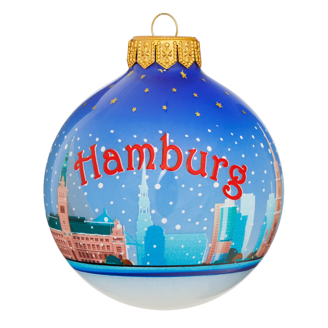 SIKORA Weihnachtskugel aus Glas mit Stadt Motiv Souvenir & Geschenk besonderer Christbaumschmuck Weihnachtsbaumkugel Weihnachtsdeko