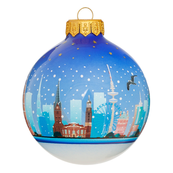 SIKORA Weihnachtskugel aus Glas mit Stadt Motiv Souvenir & Geschenk besonderer Christbaumschmuck Weihnachtsbaumkugel Weihnachtsdeko
