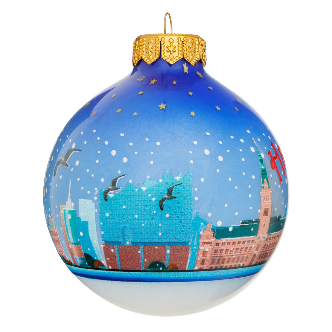 SIKORA Weihnachtskugel aus Glas mit Stadt Motiv Souvenir & Geschenk besonderer Christbaumschmuck Weihnachtsbaumkugel Weihnachtsdeko