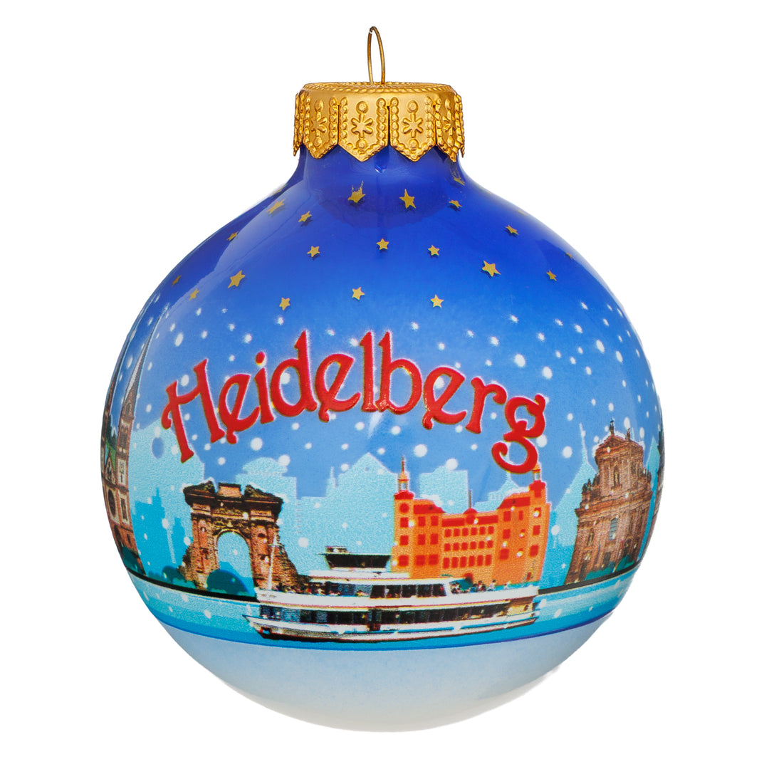 SIKORA Weihnachtskugel aus Glas mit Stadt Motiv Souvenir & Geschenk besonderer Christbaumschmuck Weihnachtsbaumkugel Weihnachtsdeko