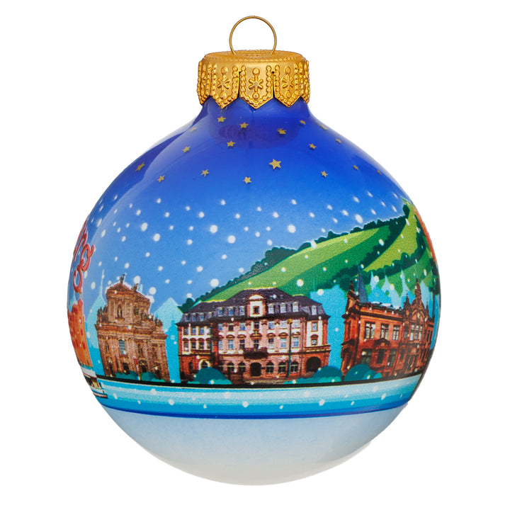 SIKORA Weihnachtskugel aus Glas mit Stadt Motiv Souvenir & Geschenk besonderer Christbaumschmuck Weihnachtsbaumkugel Weihnachtsdeko
