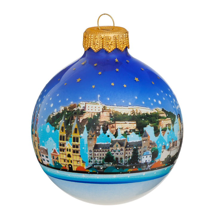 SIKORA Weihnachtskugel aus Glas mit Stadt Motiv Souvenir & Geschenk besonderer Christbaumschmuck Weihnachtsbaumkugel Weihnachtsdeko