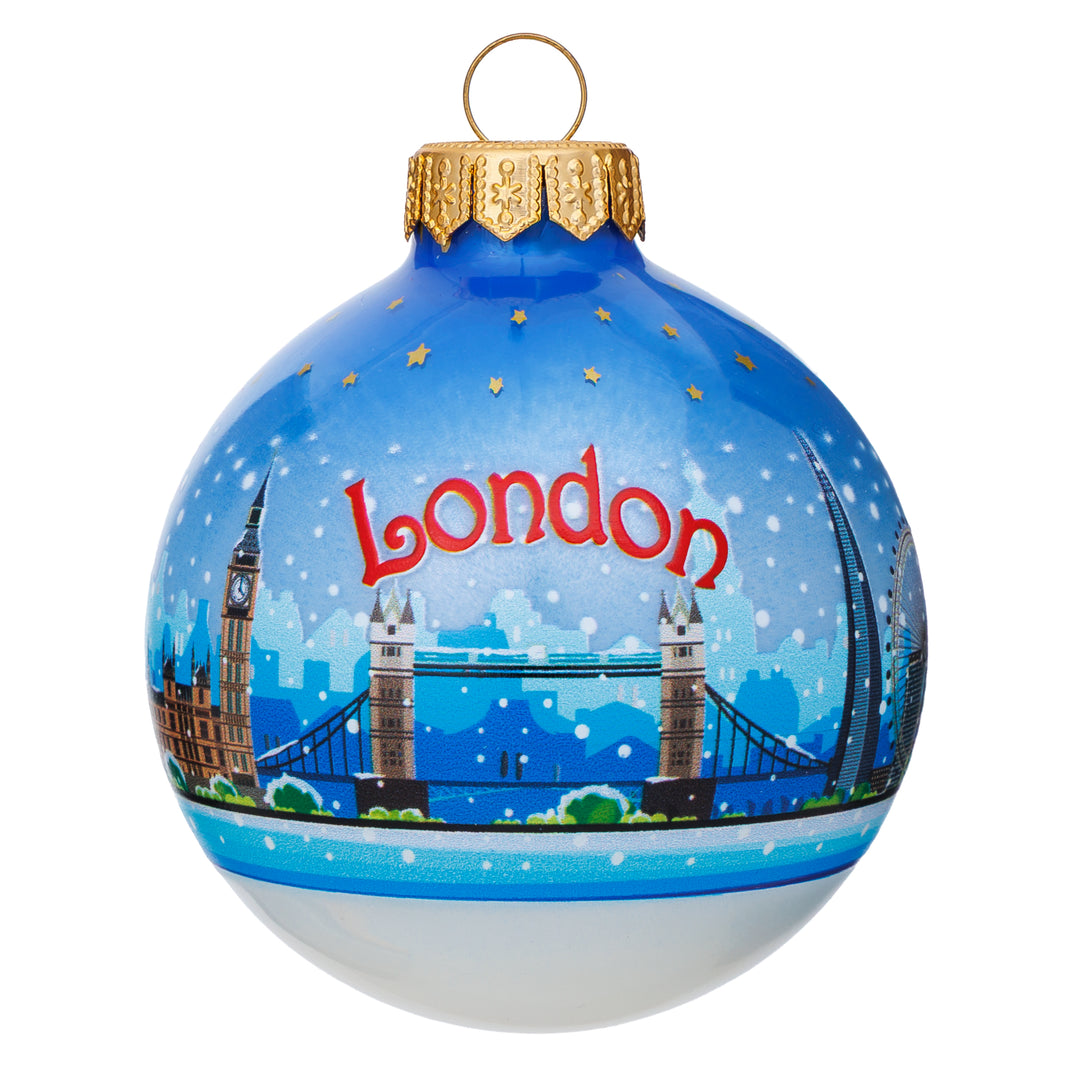 SIKORA Stadt Motiv Weihnachtskugel aus Glas besonderes Geschenk Souvenir