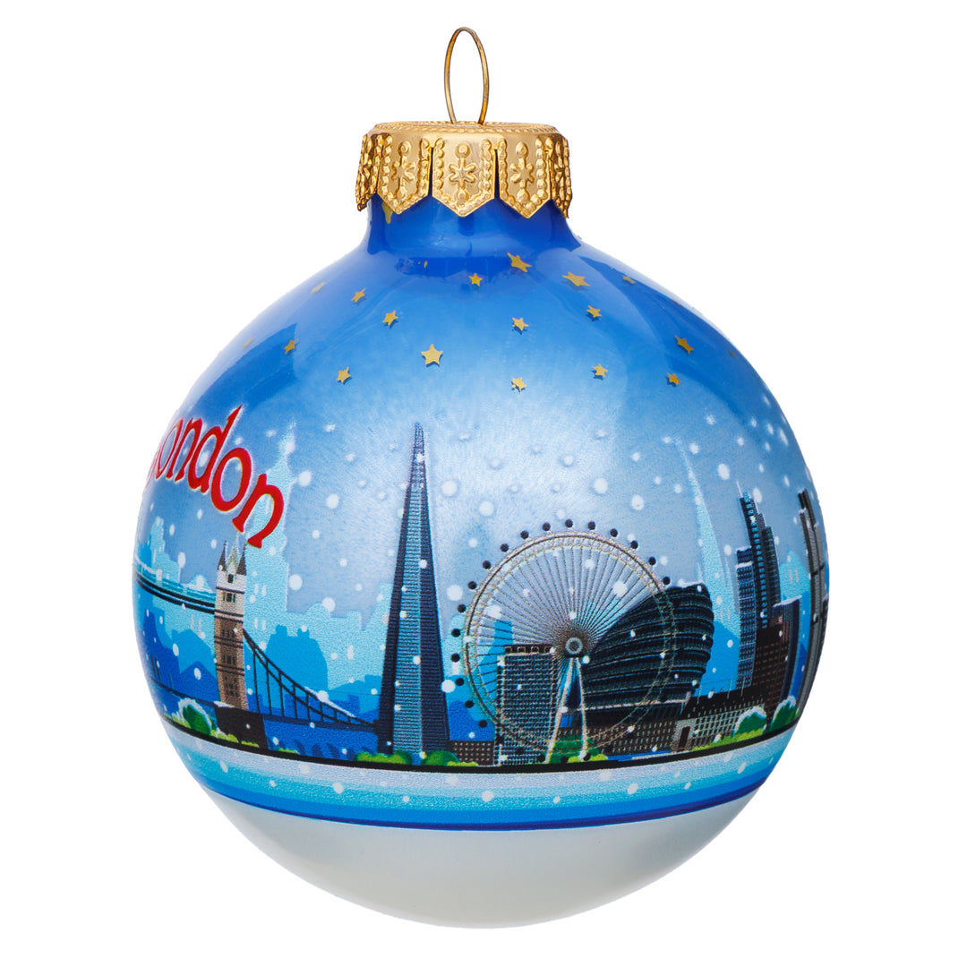 SIKORA Stadt Motiv Weihnachtskugel aus Glas besonderes Geschenk Souvenir