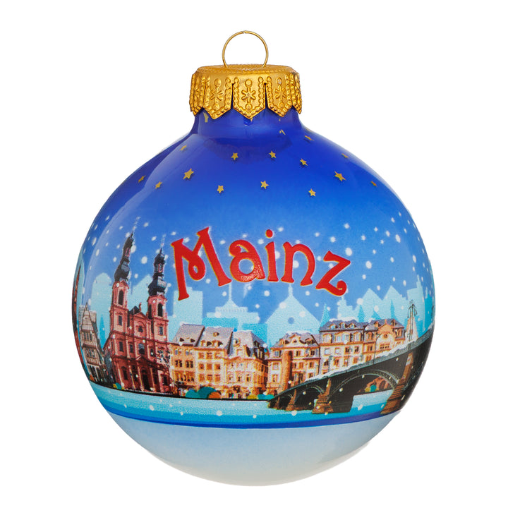 SIKORA Weihnachtskugel aus Glas mit Stadt Motiv Souvenir & Geschenk besonderer Christbaumschmuck Weihnachtsbaumkugel Weihnachtsdeko