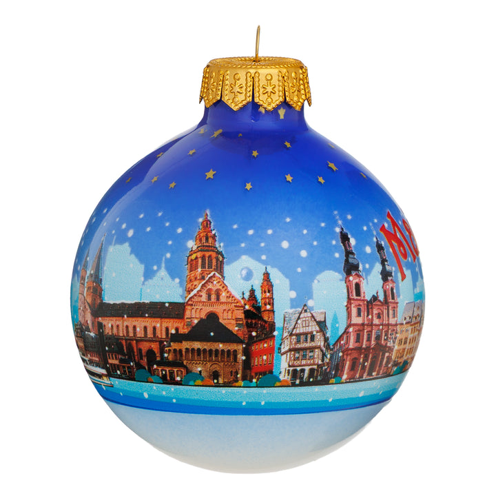 SIKORA Weihnachtskugel aus Glas mit Stadt Motiv Souvenir & Geschenk besonderer Christbaumschmuck Weihnachtsbaumkugel Weihnachtsdeko